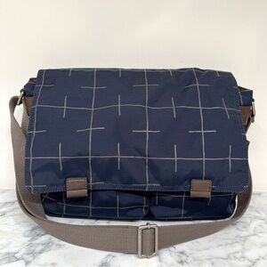 FOSSIL Field messenger crossbody laptop bag navy blue canvas